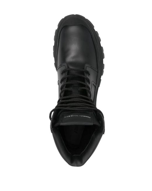 McQueen Black Flat Shoes for men