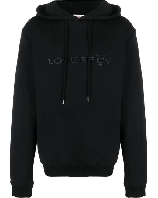 Charles Jeffrey Black Logo-Embroidered Hoodie