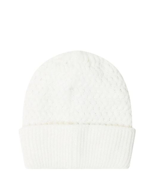 Barrow White Logo-Embroidered Wool Beanie