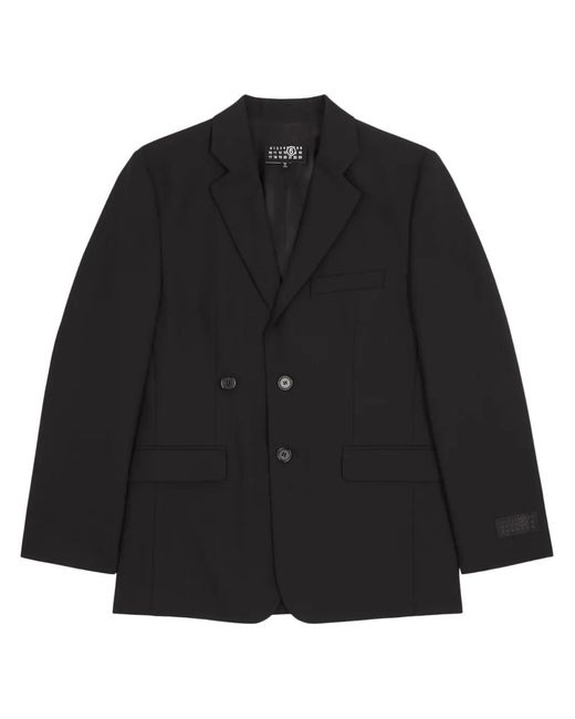 MM6 by Maison Margiela Black Notch-Lapels Single-Breasted Blazer