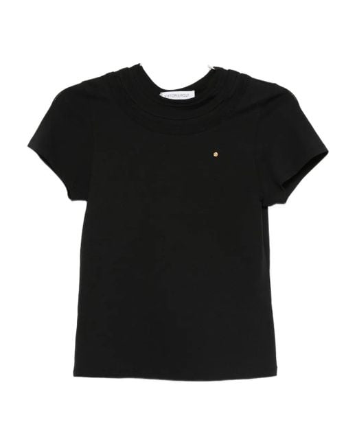 Camiseta con triple cuello Viktor & Rolf de color Black