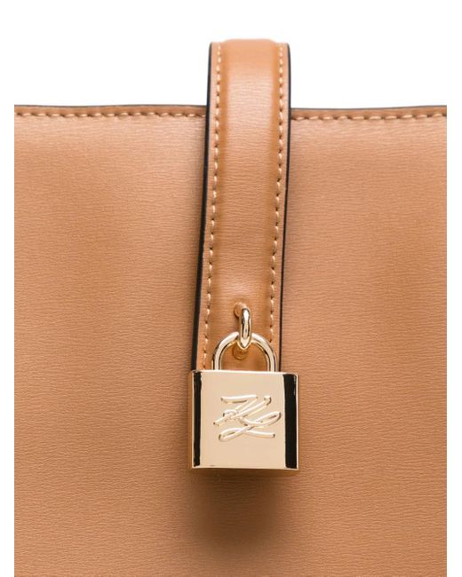Karl Lagerfeld Brown Medium Autograph Tote Bag