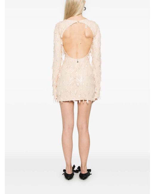 ROTATE BIRGER CHRISTENSEN Natural Sequins Boatneck Dress