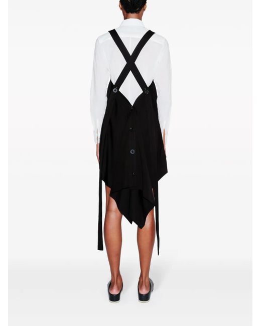 Rosetta Getty Black Asymmetric Apron Top