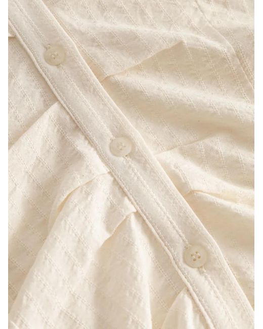 Elena Velez Gesmockte Button-Up Blouse in het White
