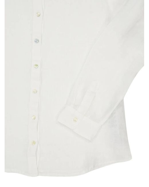 120% Lino White Long-Sleeve Shirt