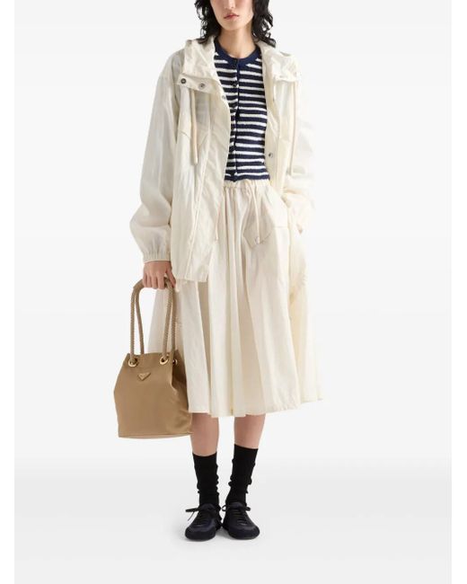 Prada Blue Bouclé Stripe Cardigan