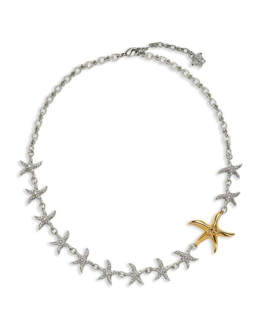 Versace White Barocco Sea Crystal-embellished Necklace