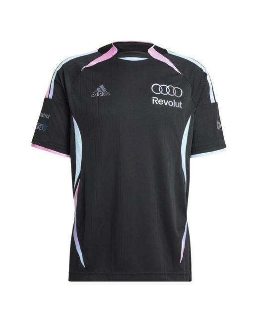 Adidas Black Audi Revolut Logo-Print T-Shirt for men