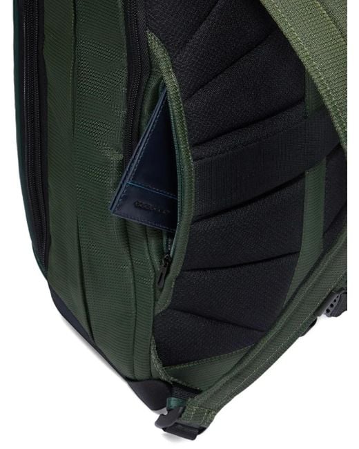 Piquadro Rugzak Met Leren Vlakken in het Green