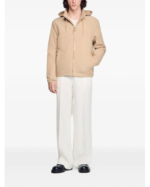 Sandro Natural Hooded Zip-Up Jacket for men