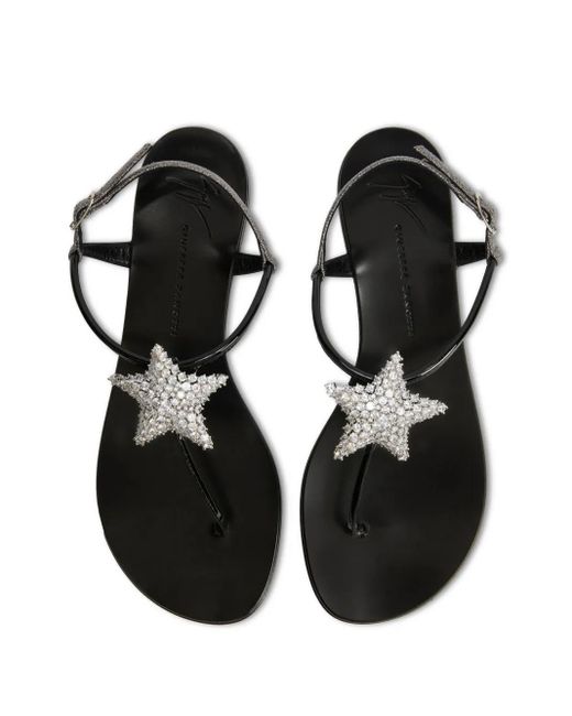 Giuseppe Zanotti Black Hollie Star Sandals