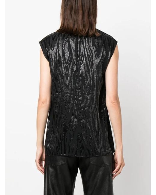 Stella McCartney Black Moire-Effect Tank Top
