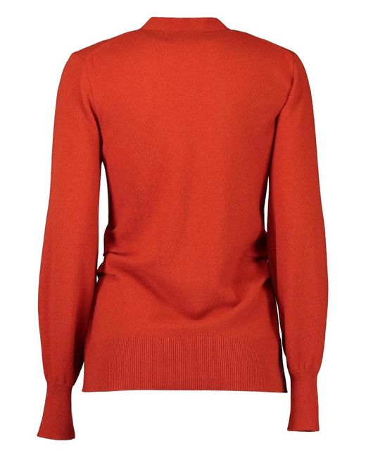 Veronica Beard Red Lamotte Buttoned V-Neck Cardigan