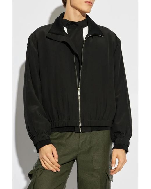 Helmut Lang Black Zip-Up Reversible Bomber Jacket for men