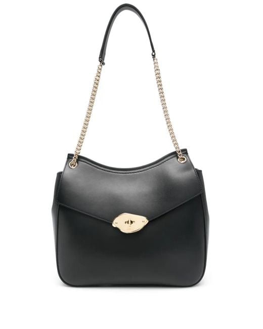 Mulberry Black Lana Chain Shoulder High Gloss Leather
