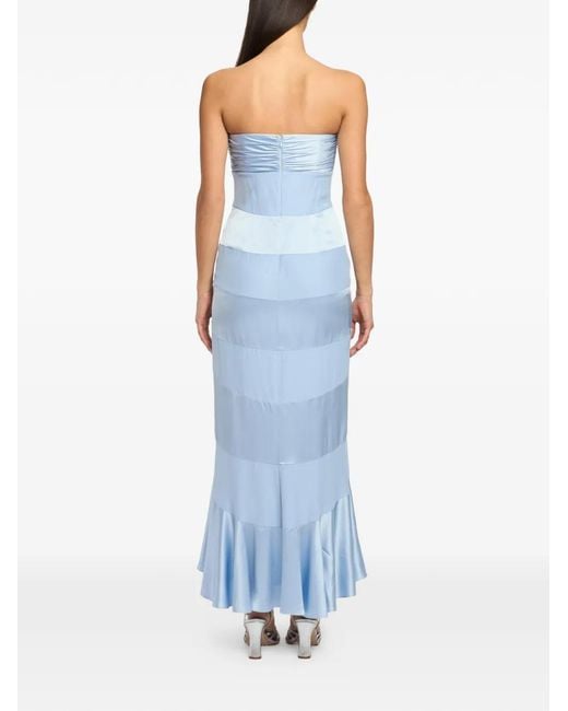 Cinq À Sept Blue Bow Strapless Dress