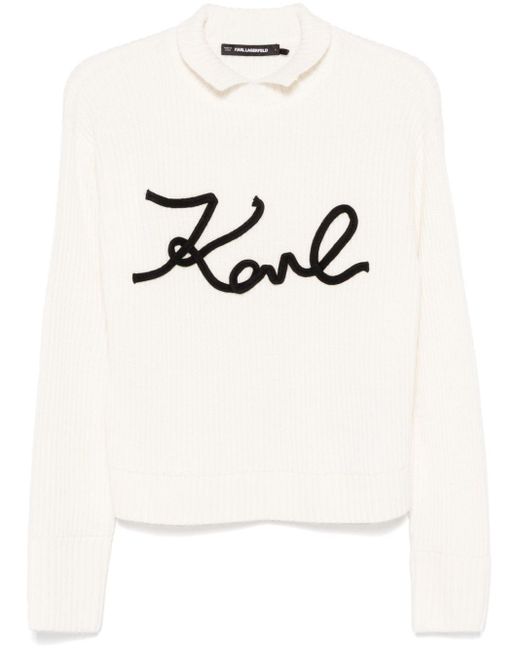 Karl Lagerfeld Natural Soutache Karl Signature Sweater