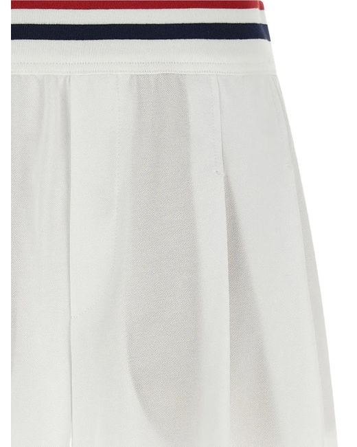 Brunello Cucinelli White Elasticated-Waist Shorts