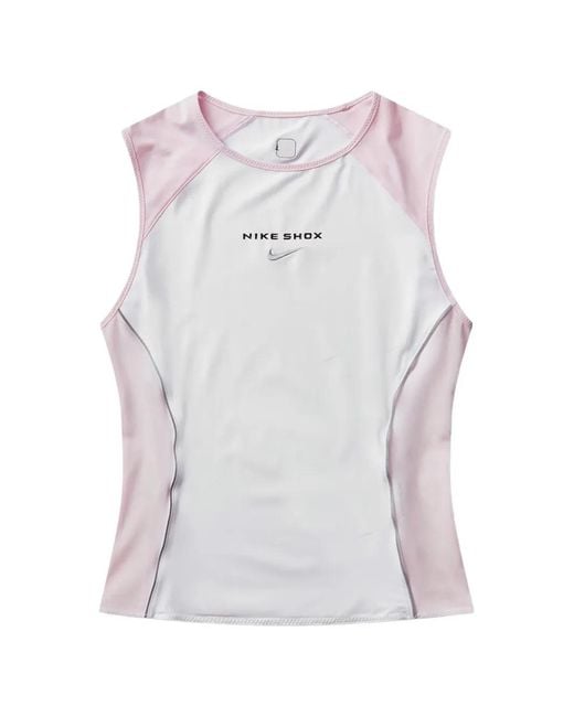 Nike White Shox Logo-Embroidered Tank Top