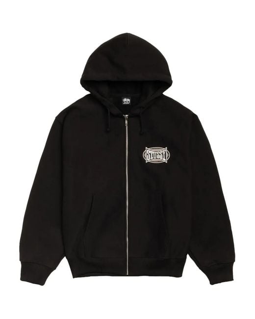 Stussy Black Champion Hooded Zip Jacket