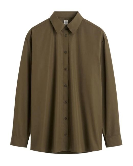 Totême  Green Button-Down Cotton Shirt