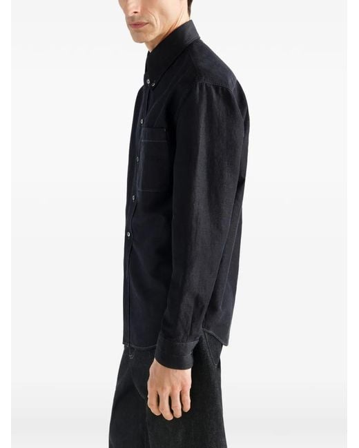 Lemaire Blue Button-Down Shirt for men