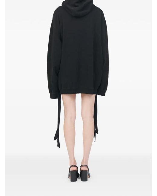 MM6 by Maison Margiela Black Hooded Mini Dress