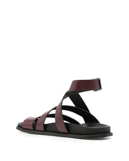 Alohas Red Crossover Toe-Loop Sandals