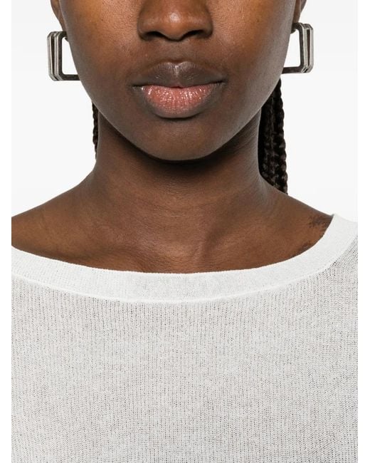 Max Mara White Fiorito Fine-Knit Long-Sleeve Sweater
