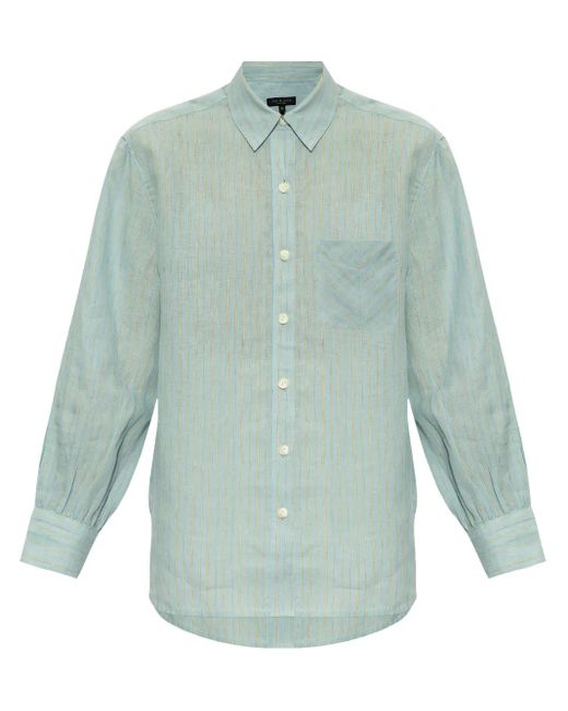 Rag & Bone Gestreepte Blouse in het Blue
