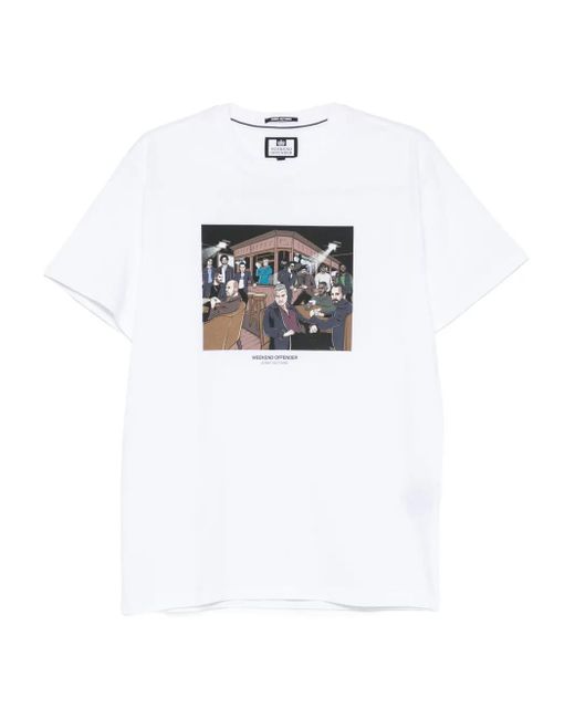 Weekend Offender White Wyndham Cotton T-Shirt for men