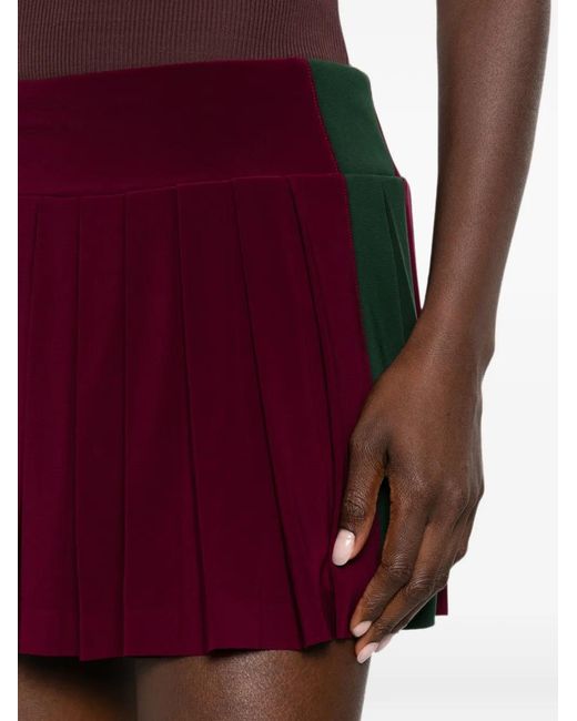 Norma Kamali Purple Pleated Mini Skirt