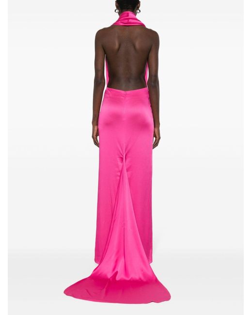 GIUSEPPE DI MORABITO Pink Kleid mit V-Ausschnitt