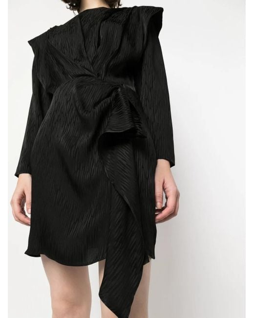 IRO Zwarte Gedrapeerde Jacquard Jurk in het Black