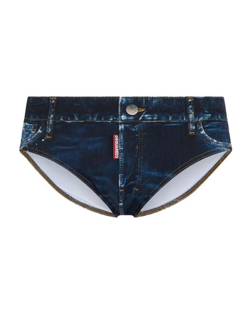 DSquared² Blue Five Pockets Swim Briefs for men