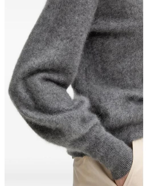 AllSaints Gray Puff-Sleeve Sweater