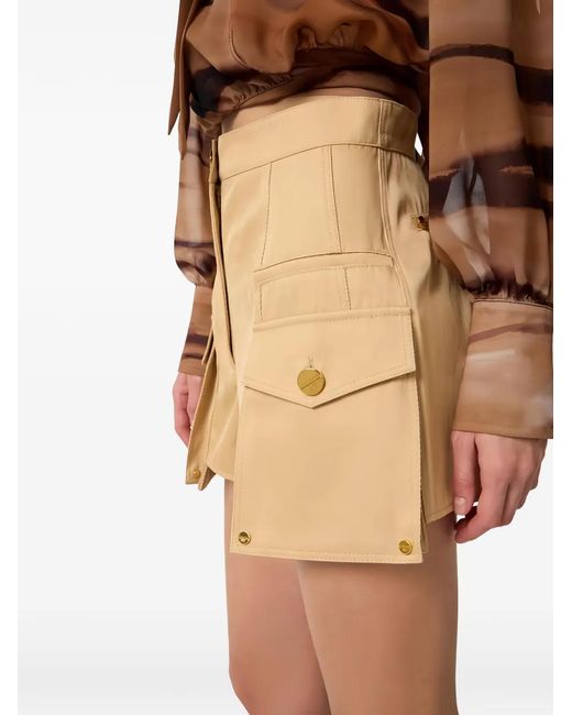 Elisabetta Franchi Natural Cargo-Pocket Shorts