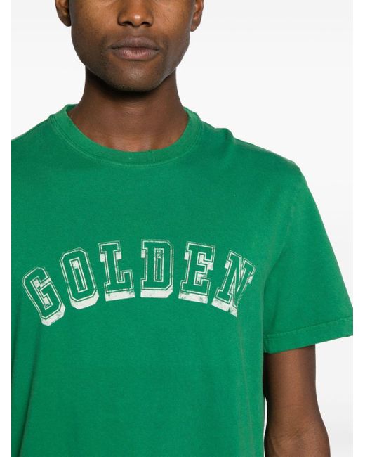 Golden Goose Deluxe Brand T-Shirt mit Logo-Print in Green für Herren