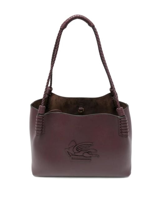 Etro Purple Small Libra Leather Shoulder Bag