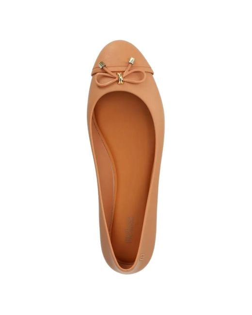 Melissa Orange Doll Bow-Detail Ballet Flats