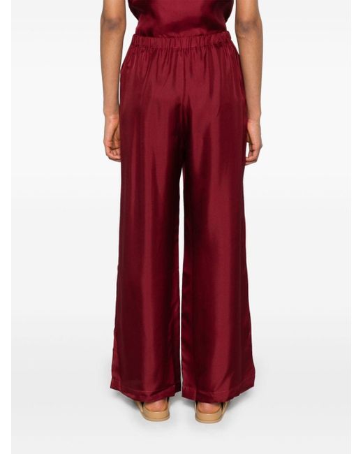 Asceno Red Isola Mid-rise Straight-leg Trousers