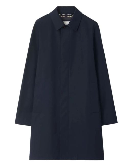メンズ Burberry ボタン コート Blue