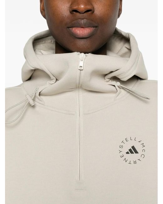 Adidas By Stella McCartney White Pouch Hooded Hoodie