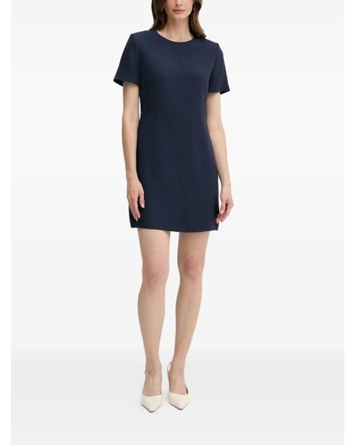 Boss Blue Short-Sleeve Shift Mini Dress