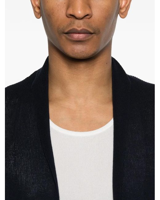 Roberto Collina Black Open-Front Cardigan for men