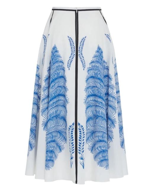 Gonna Midi Con Stampa di Giambattista Valli in Blue