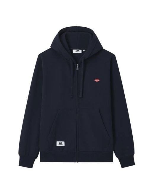 Chocoolate Blue Logo-Patch Zip-Up Hoodie for men