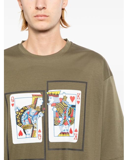 Les Hommes Gray Printed T-Shirt for men