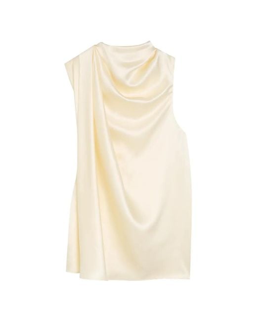 Heirlome White Kate Draped Satin Blouse